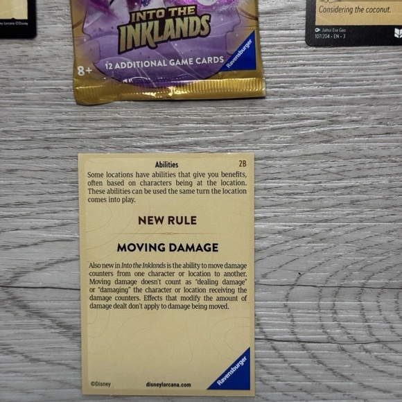Disney Lorcana Into the Inklands Trading Card Game Pack 1 Sealed 1 Open - Picture 8 of 8